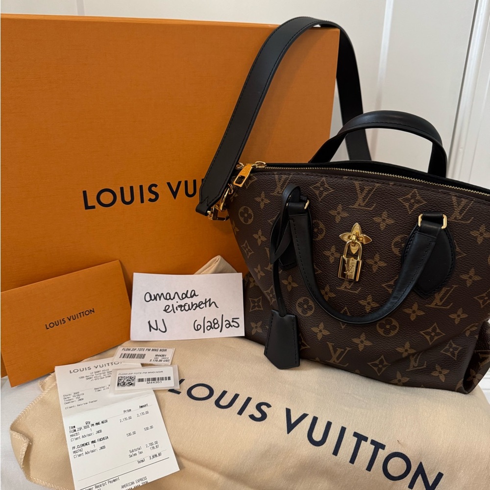 LOUIS VUITTON Crossbody Flower Tote PM Monogram Noir